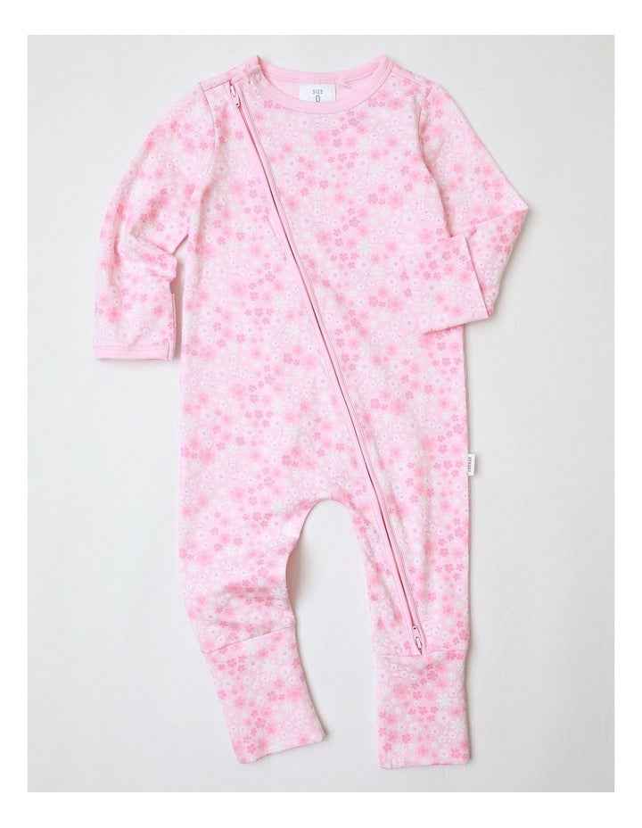 Essential Soft Petal Ditsy Floral Coverall in Light Pink