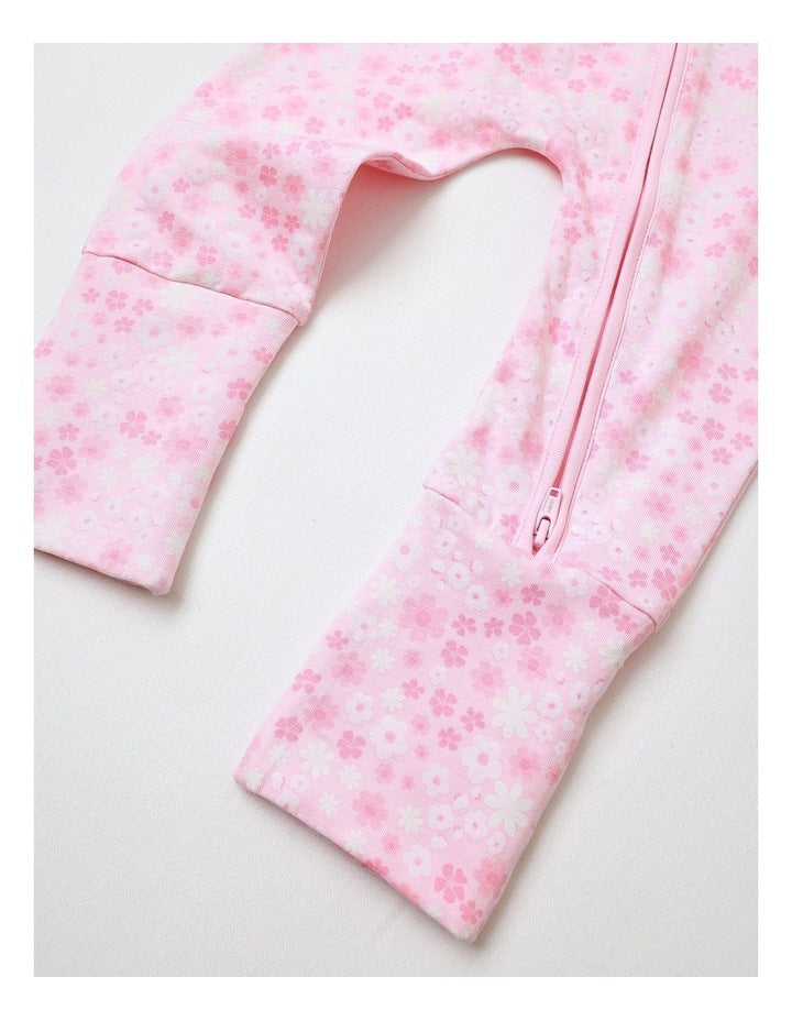 Essential Soft Petal Ditsy Floral Coverall in Light Pink