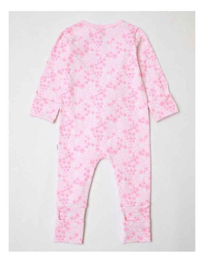 Essential Soft Petal Ditsy Floral Coverall in Light Pink