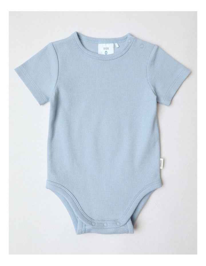 Essential Rib Bodysuit in Pale Blue