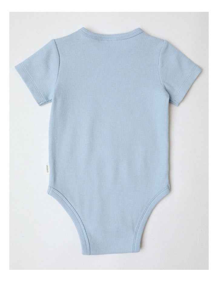 Essential Rib Bodysuit in Pale Blue