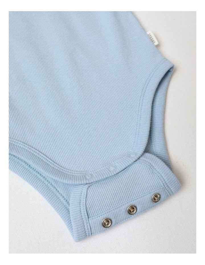 Essential Rib Bodysuit in Pale Blue