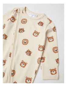Essential Cute Animal Face Coveralls in Bone