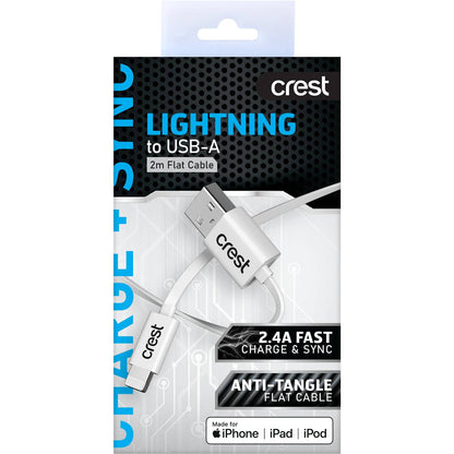 Crest Lightning To Usb-a Flat Cable 1 Pack