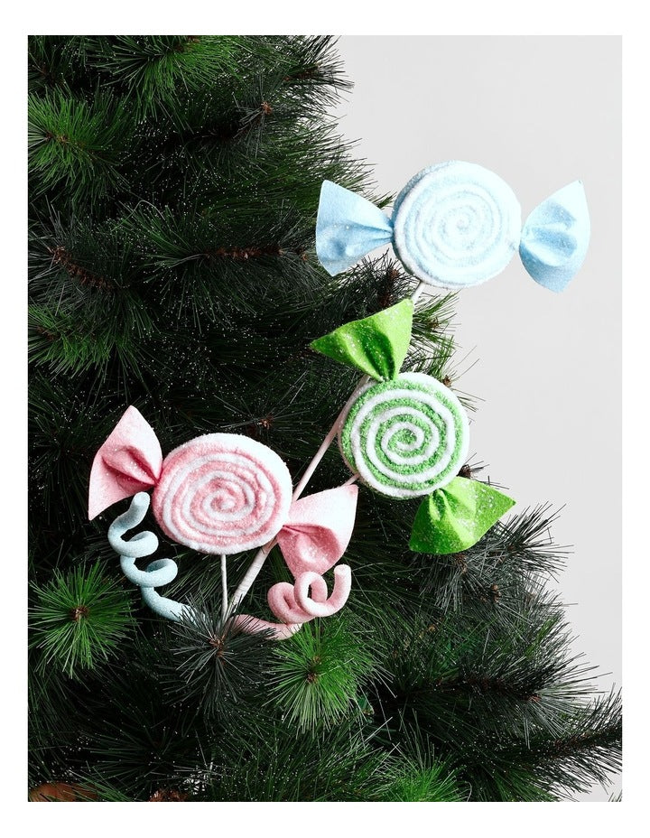 Nostalgia Christmas Fabric Spiral and Candy Pick 66cm in Multicolour