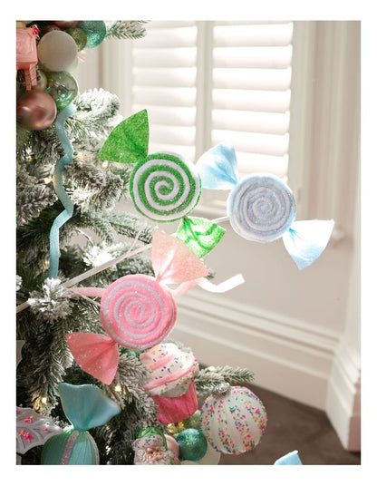 Nostalgia Christmas Fabric Spiral and Candy Pick 66cm in Multicolour