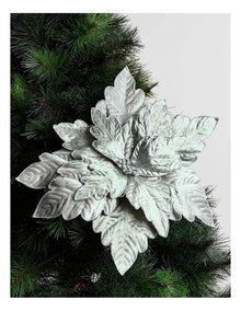 Eucalyptus Christmas Oversized Poinsettia Pick 41cm in Blue