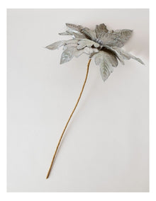 Eucalyptus Christmas Oversized Poinsettia Pick 41cm in Blue