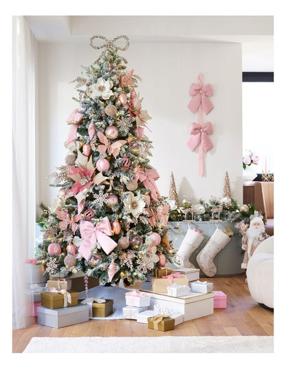 Luxe Christmas Fabric Magnolia Pick 50cm in White