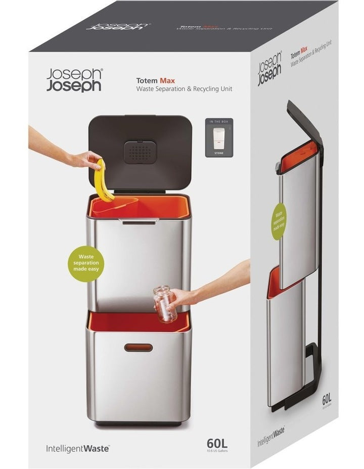 Totem Max 60L Waste Seperation Bin Stone