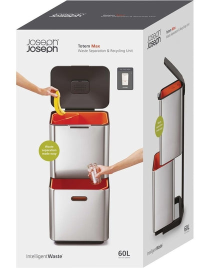Totem Max Waste Seperation Bin Stone 60L in Grey