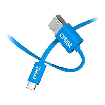 Crest USB-C to USB-A Flat Cable Blue 1.5m each