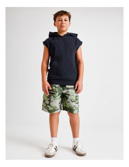 Sleeveless Sweat Top in Black