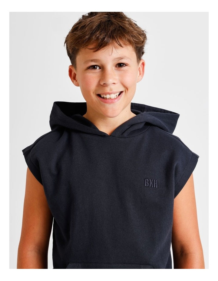 Sleeveless Sweat Top in Black