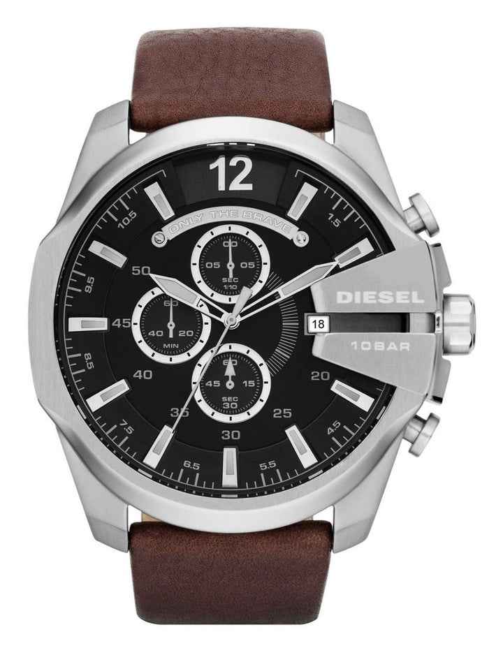 Men's Chronograph Watch with Leather Strap