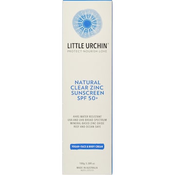 Little Urchin SPF 50 Natural Clear Zinc Sunscreen 100g