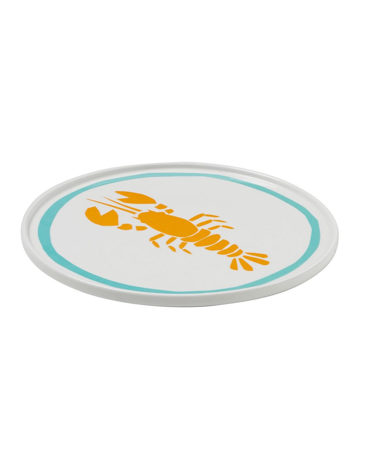Lobster 25cm New Bone China Dinner Plate Aqua Rim
