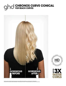 Chronos curve conical curling wand in black