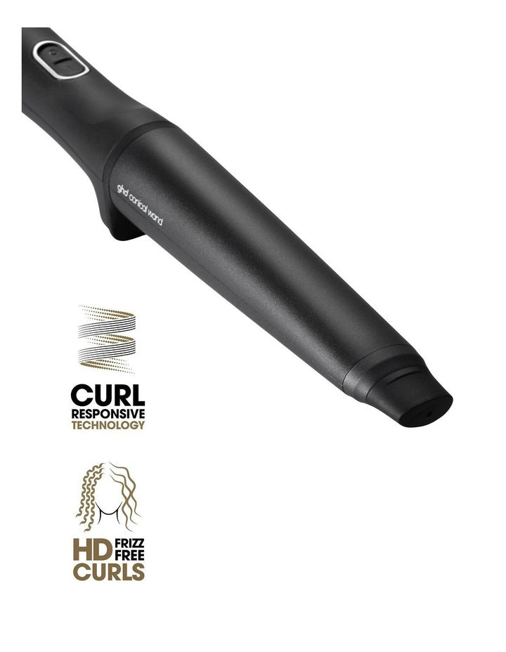 Chronos curve conical curling wand in black