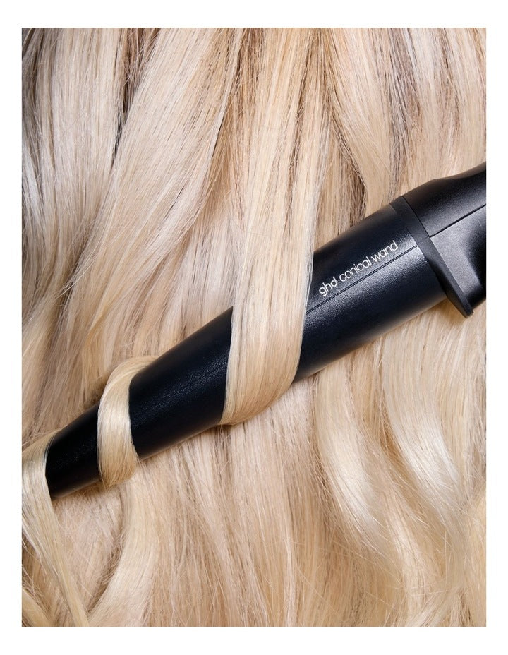 Chronos curve conical curling wand in black