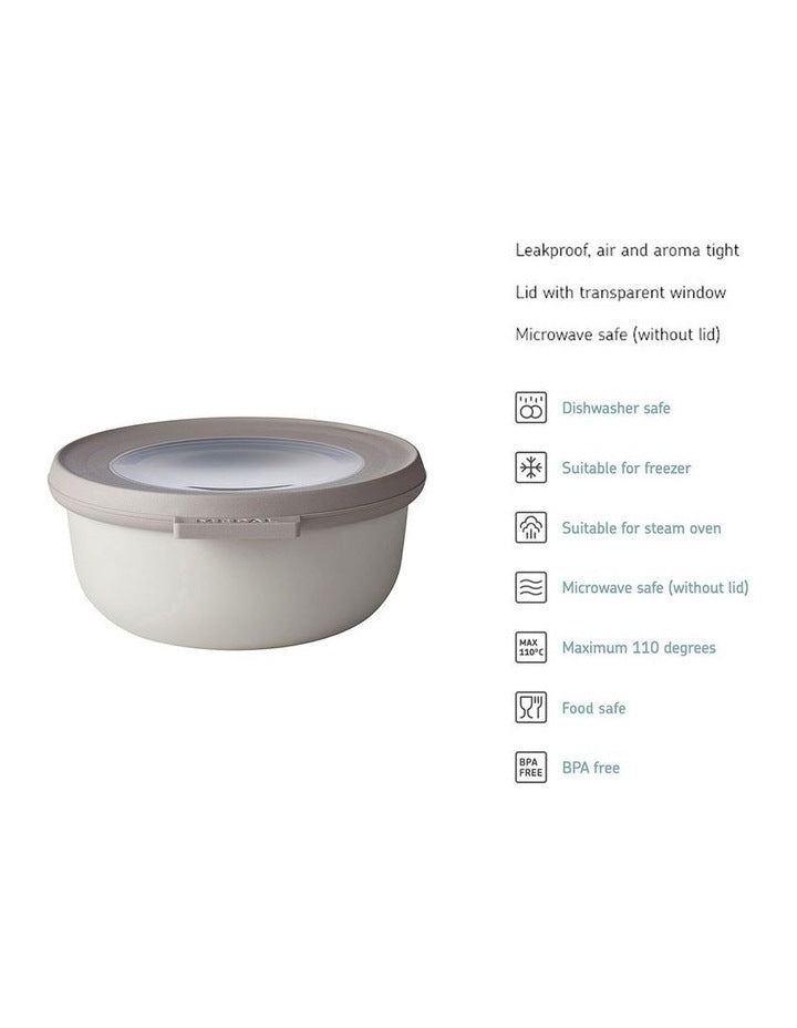 Cirqula Round Storage Bowl 350ml in Nordic White