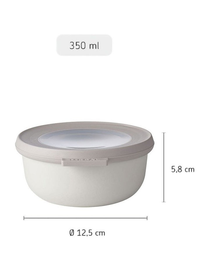 Cirqula Round Storage Bowl 350ml in Nordic White