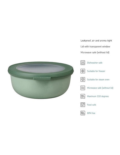 Cirqula Round Storage Bowl 750ml in Nordic Sage