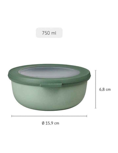 Cirqula Round Storage Bowl 750ml in Nordic Sage