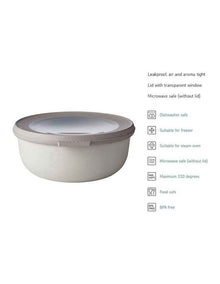 Cirqula Round Storage Bowl 750ml in Nordic White