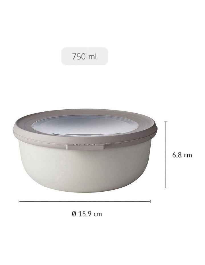 Cirqula Round Storage Bowl 750ml in Nordic White