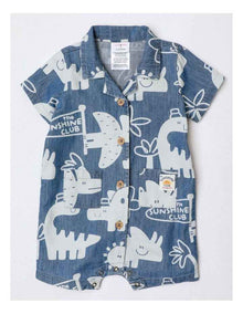 Alfie Discharge Vacay Romper In Denim