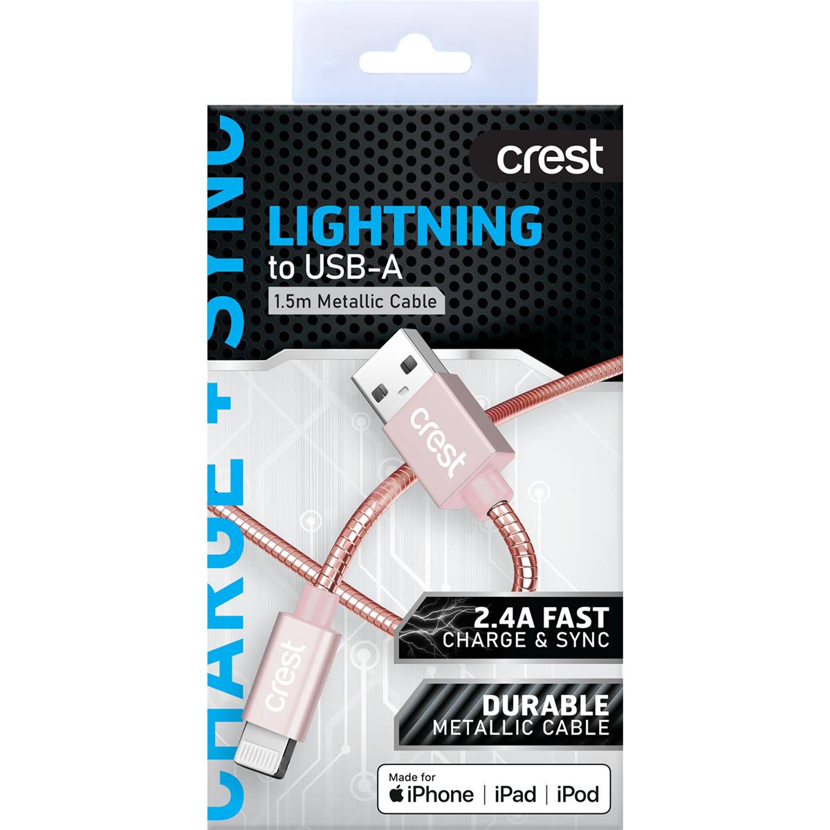 Crest Lightning To Usb-a Metallic Cable 1.5m