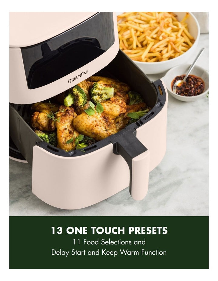 Bistro Air Fryer 1 basket 7.2L in Peach PFAS-free ceramic non-stick