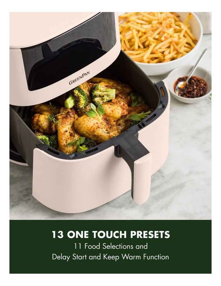 Bistro Air Fryer 1 basket 7.2L in Peach PFAS-free ceramic non-stick