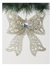 Luxe Christmas Oversized Bow Ornament 20cm in Gold