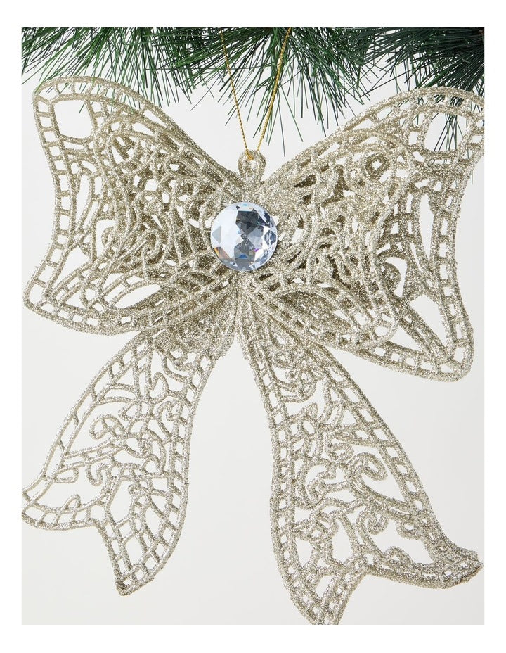 Luxe Christmas Oversized Bow Ornament 20cm in Gold
