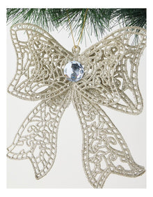 Luxe Christmas Oversized Bow Ornament 20cm in Gold