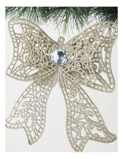 Luxe Christmas Oversized Bow Ornament 20cm in Gold