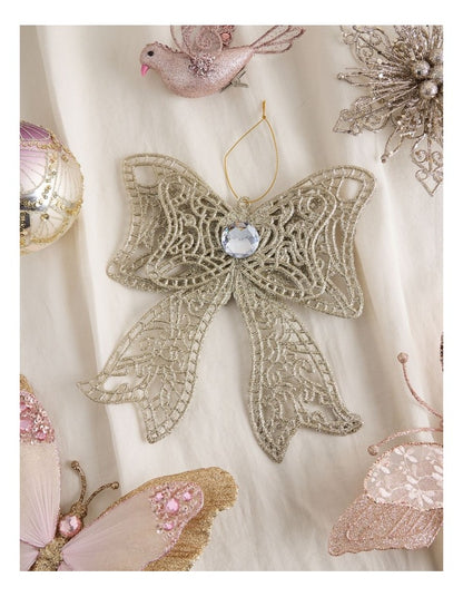 Luxe Christmas Oversized Bow Ornament 20cm in Gold