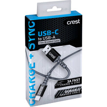 Crest USB-C to USB-A Braided Cable 1.5m Assorted each