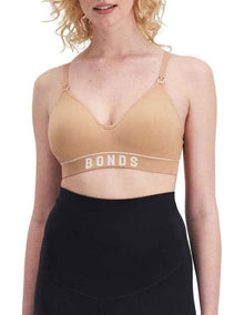 Retro Rib Maternity Wirefree Bra in Beige
