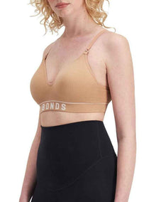 Retro Rib Maternity Wirefree Bra in Beige