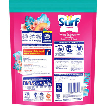 Surf Laundry Detergent Capsules Tropical 50 Washes 650g