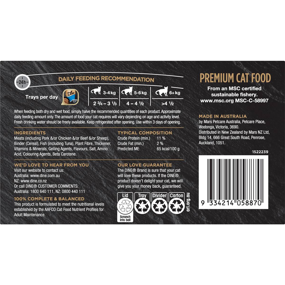 Dine Pulled Menu Adult Wet Cat Food Gravy Indulgence with Tuna 85g x 7 pack