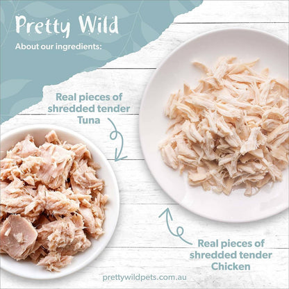 Pretty Wild Cat Food Shredded Chicken & Tuna 80g