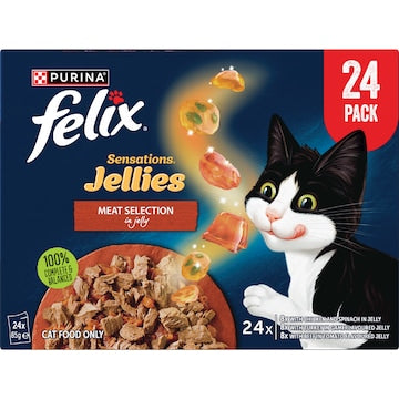 Felix Sensations Jellies Meat Selection Wet Cat Food 85g x 24 pack