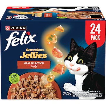 Felix Sensations Jellies Meat Selection Wet Cat Food 85g x 24 pack