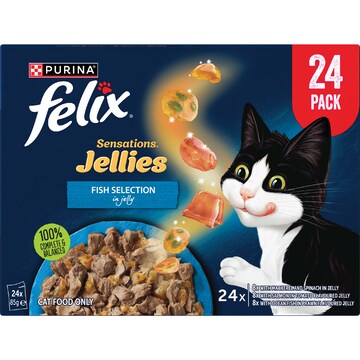 Felix Sensations Jellies Fish Selection Wet Cat Food 85g x 24 pack