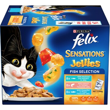 Felix Sensations Jellies Fish Selection Wet Cat Food 85g x 24 pack