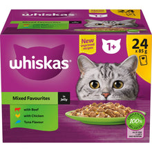Whiskas Adult 1 + Years Wet Cat Food Mixed Favourites In Jelly 85g x 24 pack